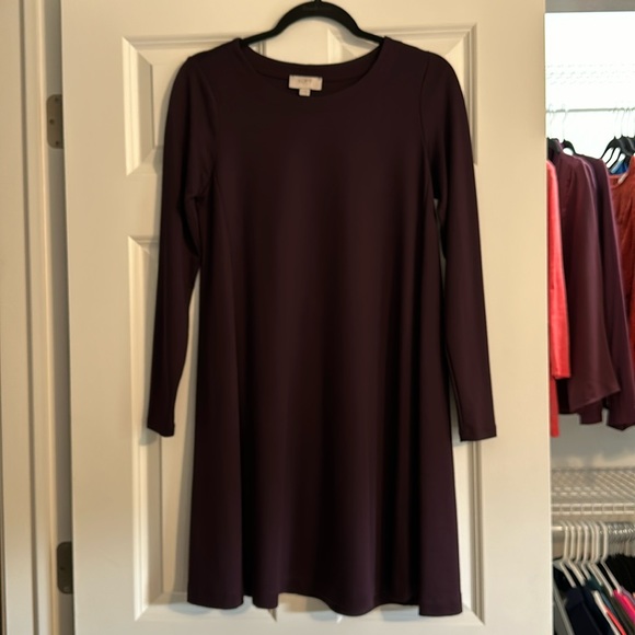Long Sleeve Purple Dress LOFT - Picture 1 of 4